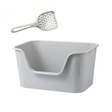 Туалет лоток для кошек с лопаткой Taotaopets 262207 Gray