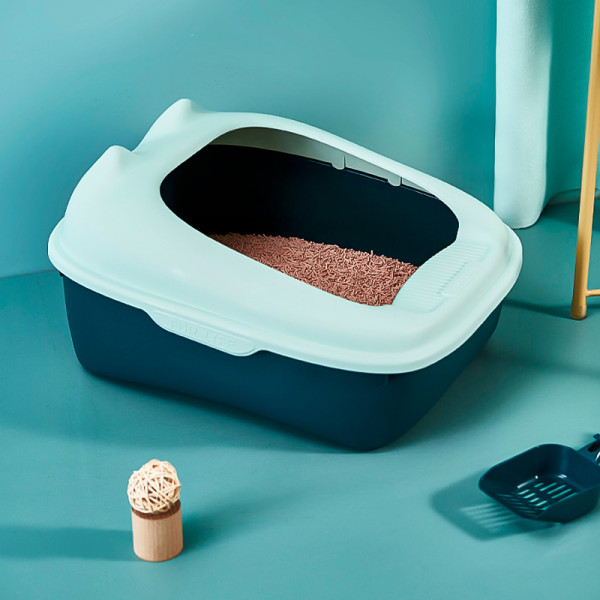Туалет для кошек с лопаткой Taotaopets 268802 лоток для котов 40*30*18,5 cm Blue