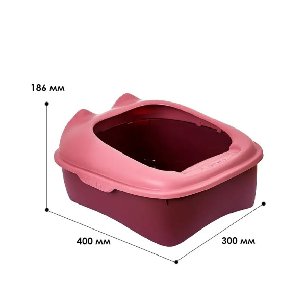 Туалет для кошек с лопаткой Taotaopets 268802 лоток для котов 40*30*18,5 cm Pink