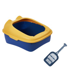 Туалет для кошек с лопаткой Taotaopets 268802 лоток для котов 40*30*18,5 cm Yellow