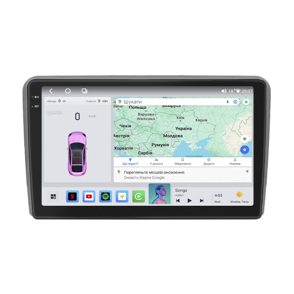 Штатная магнитола Lesko для Audi A3 II (8P) Рестайлинг 2 2008-2013 экран 9" 4/64 QLED CarPlay 4G Wi-Fi GPS 360 Prime
