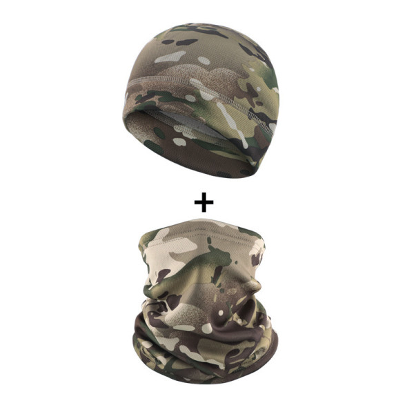 Комплект шапка-баф флисовая JY-139 Camouflage CP