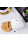 Чайная чашка A2024 з бамбуковою кришкою та ложкою золотой мрамор White