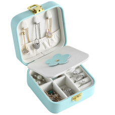 Шкатулка Casegrace SP-01194 для украшений и ювелирных изделий портативная с зеркалом на защелке Turquoise