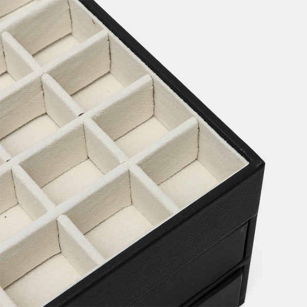 Шкатулка Casegrace SP-01223 для украшений и ювелирных изделий трехуровневая 26,5*18*13,5 см Black