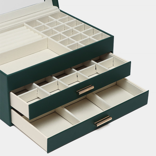 Шкатулка Casegrace SP-01223 для украшений и ювелирных изделий трехуровневая 26,5*18*13,5 см Green