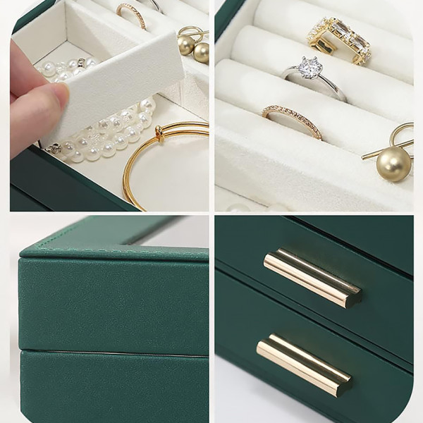 Шкатулка Casegrace SP-01223 для украшений и ювелирных изделий трехуровневая 26,5*18*13,5 см Green