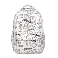 Рюкзак подростковый 601928 с надписями и рисунками 20L White